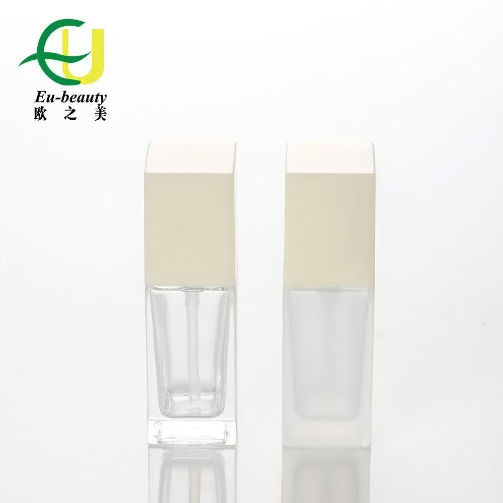 18牙按压粉泵 塑料乳液泵配30ml磨砂瓶